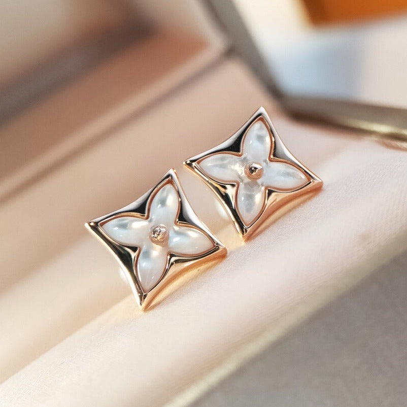 [ELAN LUXE]STAR MOP PINK GOLD EARRINGS