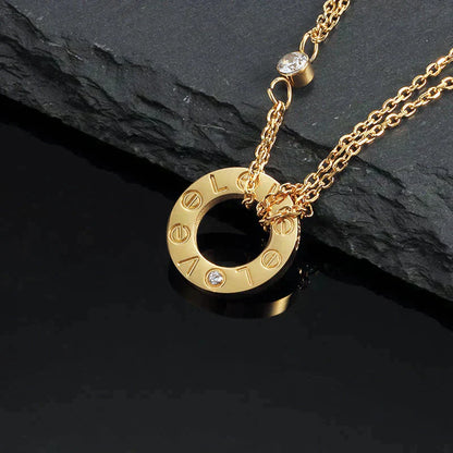 [ELAN LUXE]LOVE NECKLACE 16MM 2 DIAMONDS