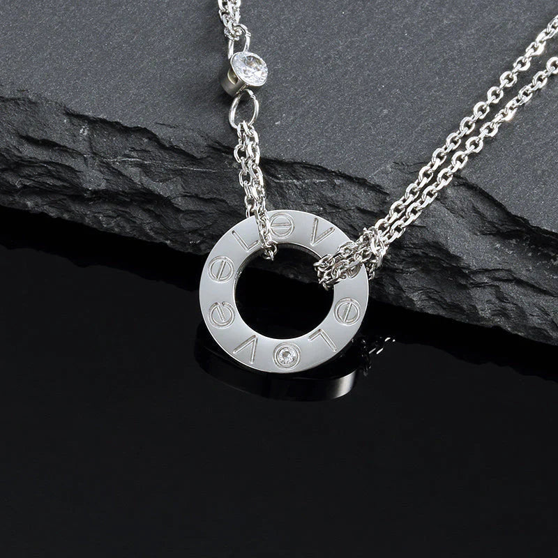 [ELAN LUXE]LOVE NECKLACE 16MM 2 DIAMONDS