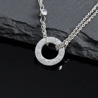 [ELAN LUXE]LOVE NECKLACE 16MM 2 DIAMONDS