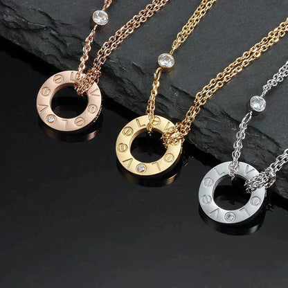 [ELAN LUXE]LOVE NECKLACE 16MM 2 DIAMONDS