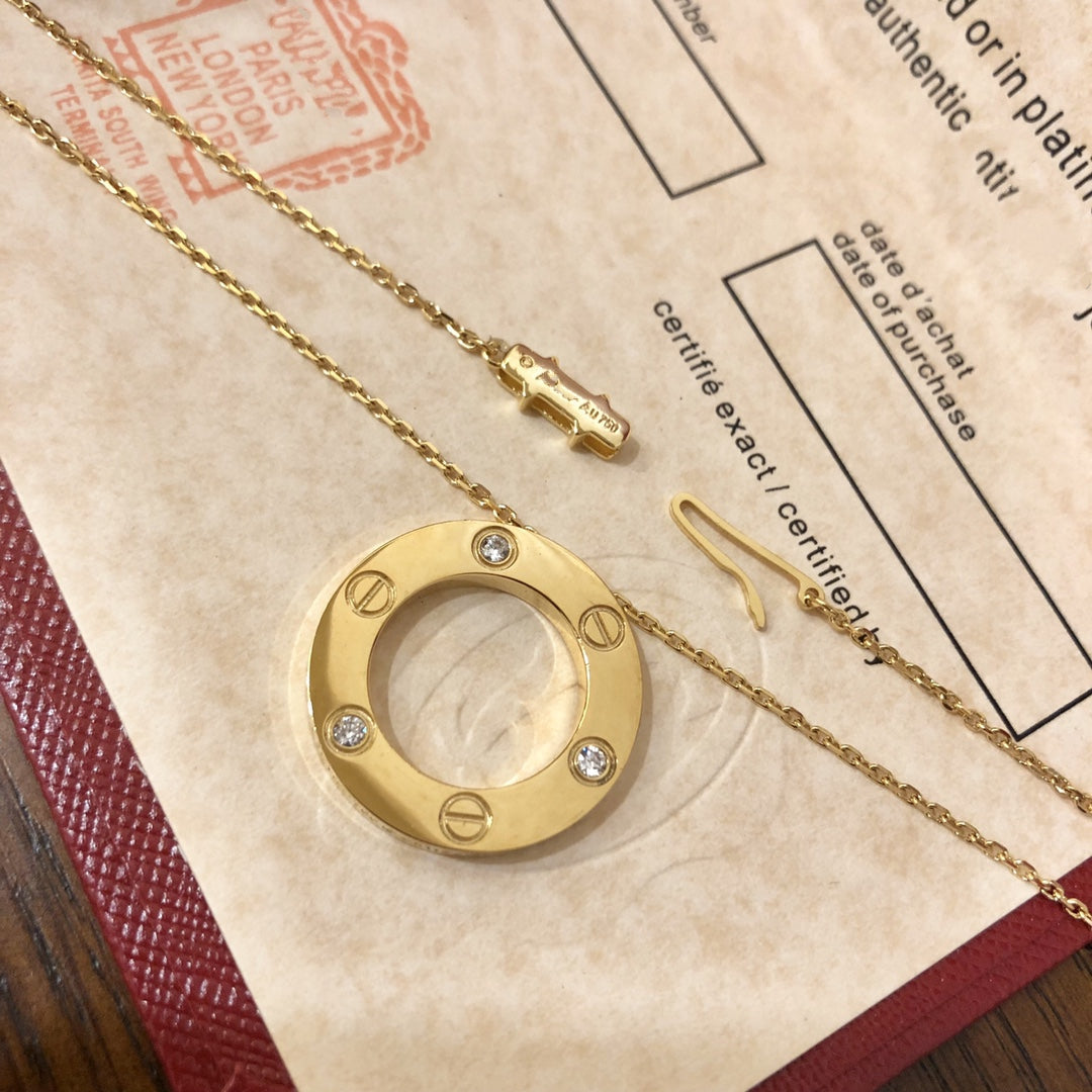[ELAN LUXE]LOVE NECKLACE 16MM 3 DIAMONDS