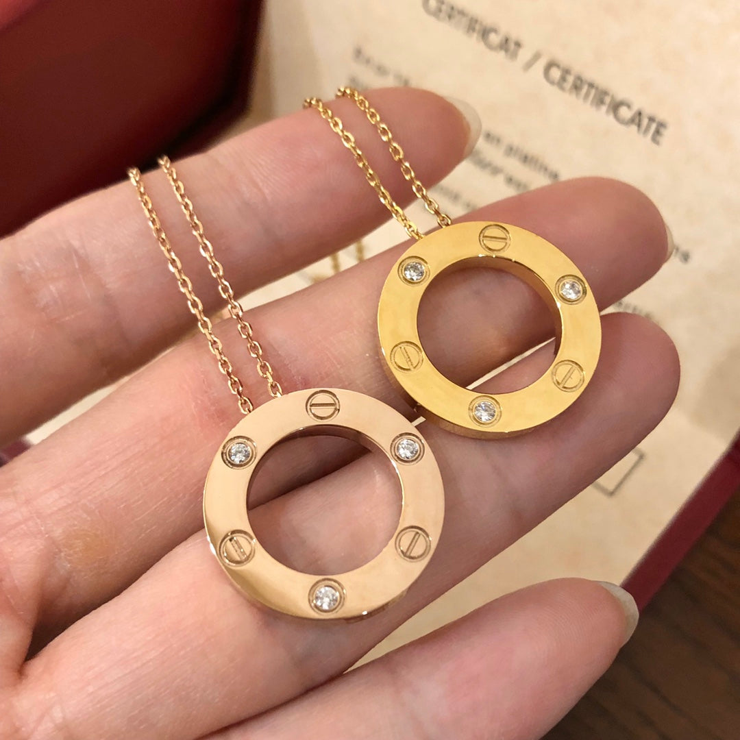 [ELAN LUXE]LOVE NECKLACE 16MM 3 DIAMONDS