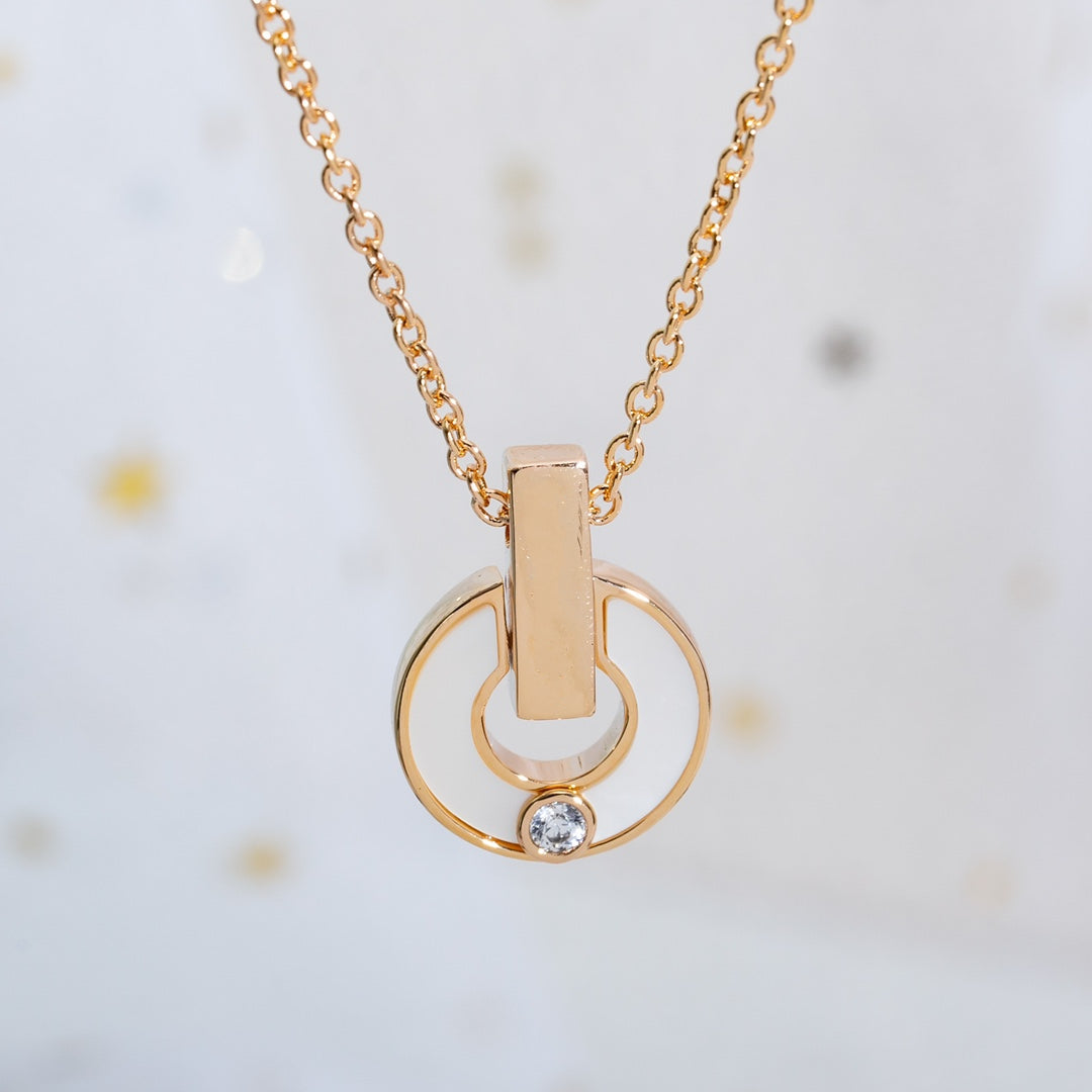 [ELAN LUXE]GARI NECKLACE PINK GOLD MOP