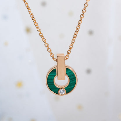 [ELAN LUXE]GARI NECKLACE PINK GOLD MALACHITE