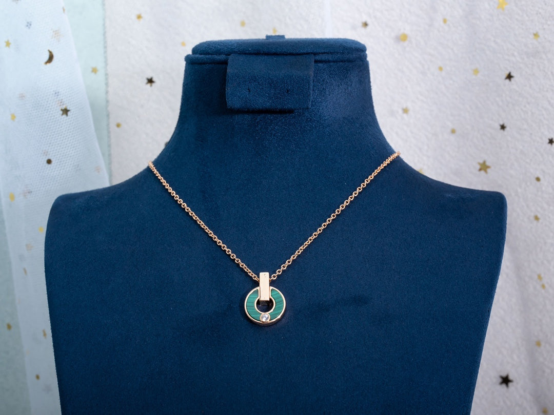 [ELAN LUXE]GARI NECKLACE PINK GOLD MALACHITE