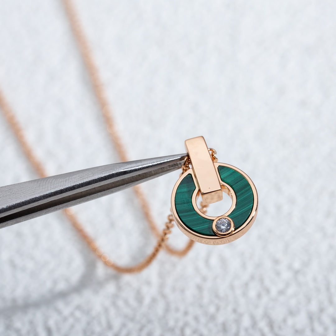 [ELAN LUXE]GARI NECKLACE PINK GOLD MALACHITE