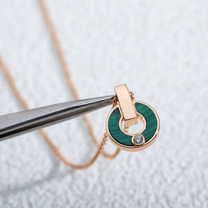 [ELAN LUXE]GARI NECKLACE PINK GOLD MALACHITE