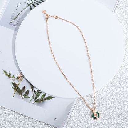 [ELAN LUXE]GARI NECKLACE PINK GOLD MALACHITE