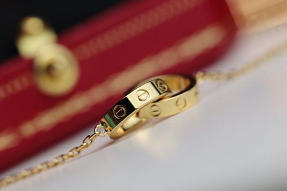 [ELAN LUXE]LOVE NECKLACE DOUBLE RING GOLD