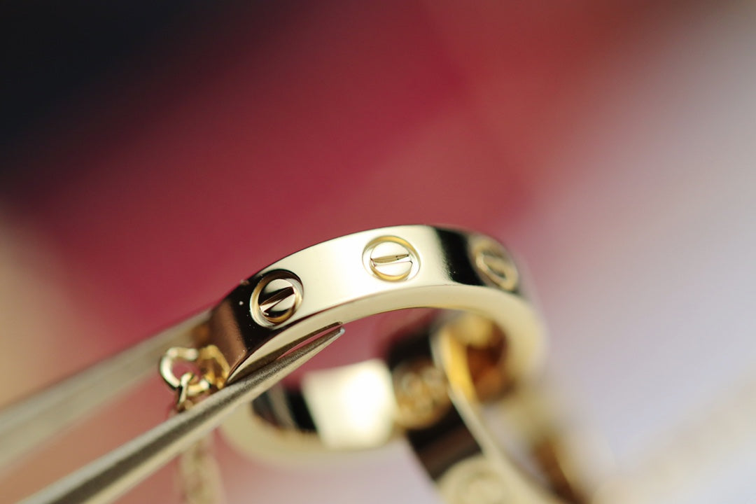 [ELAN LUXE]LOVE NECKLACE DOUBLE RING GOLD