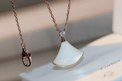 [ELAN LUXE]DREAM NECKLACE WHITE MOP PINK GOLD 1 DIAMOND