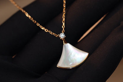 [ELAN LUXE]DREAM NECKLACE WHITE MOP PINK GOLD 1 DIAMOND
