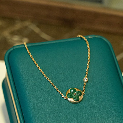 [ELAN LUXE]SUN MALACHITE 1 DIAMOND PINK GOLD BRACELET