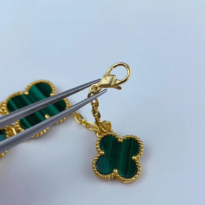 [ELAN LUXE]MAGIC CLOVER MALACHITE GOLD BRACELET 5 MOTIFS