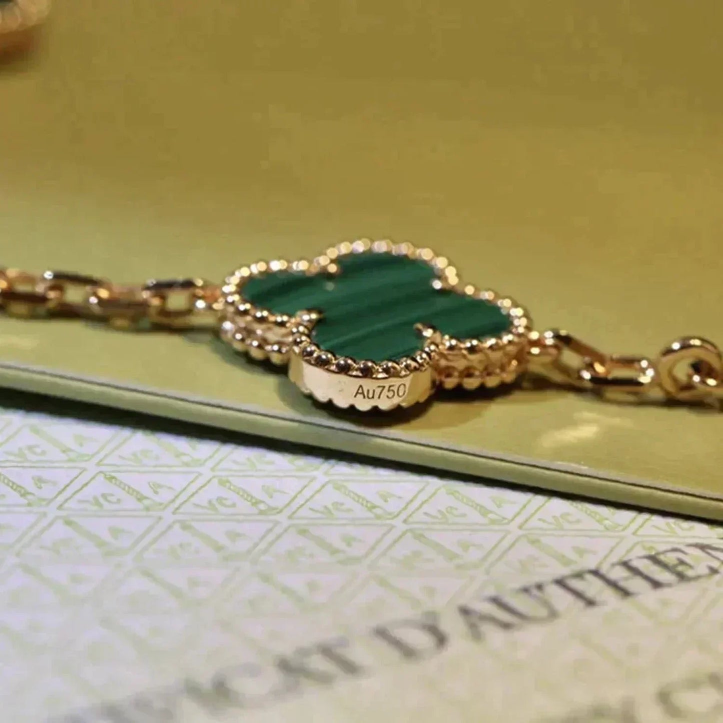 [ELAN LUXE]CLOVER 5 MOTIFS MALACHITE BRACELET