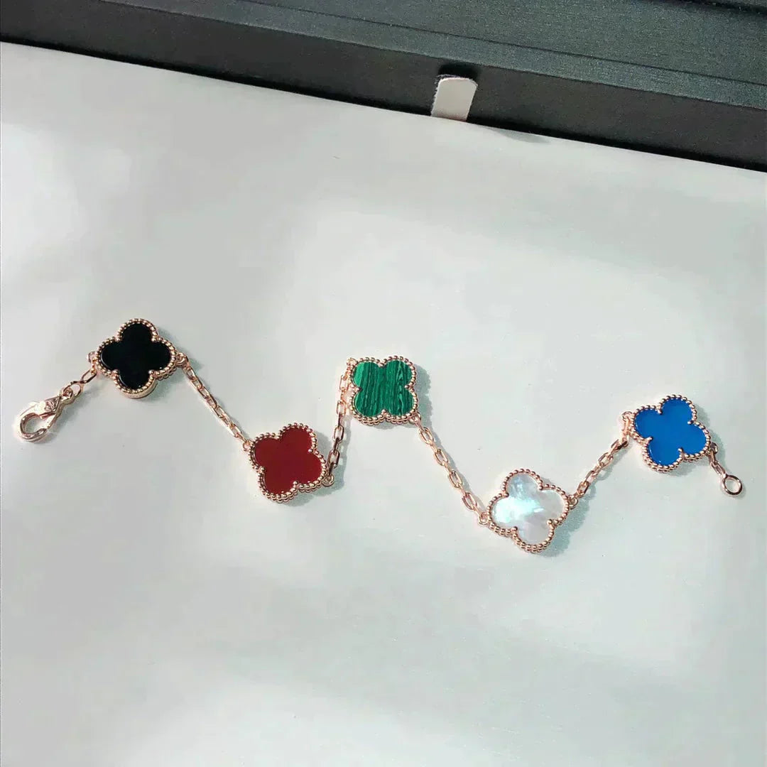 [ELAN LUXE]CLOVER 5 MOTIFS MULTICOLOR BRACELET