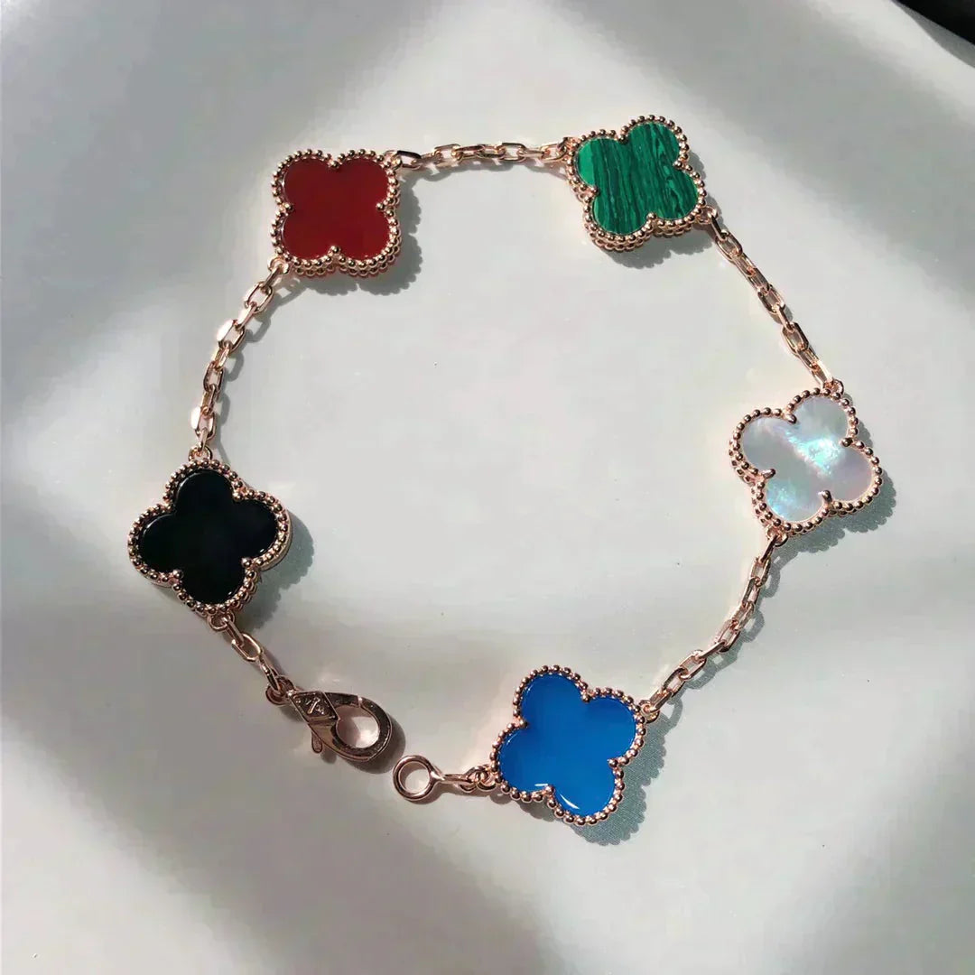 [ELAN LUXE]CLOVER 5 MOTIFS MULTICOLOR BRACELET