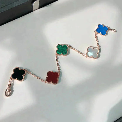 [ELAN LUXE]CLOVER 5 MOTIFS MULTICOLOR BRACELET
