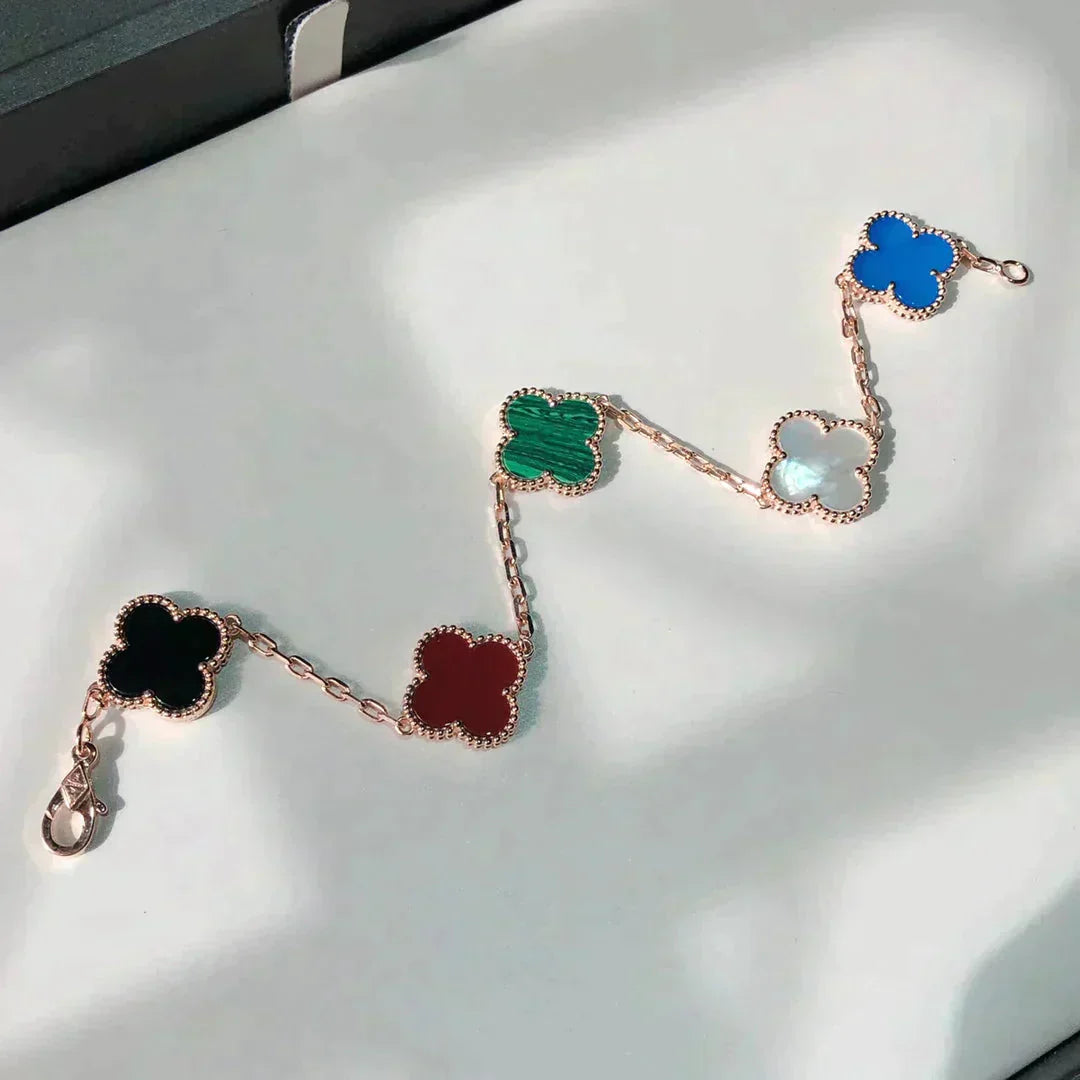 [ELAN LUXE]CLOVER 5 MOTIFS MULTICOLOR  BRACELET
