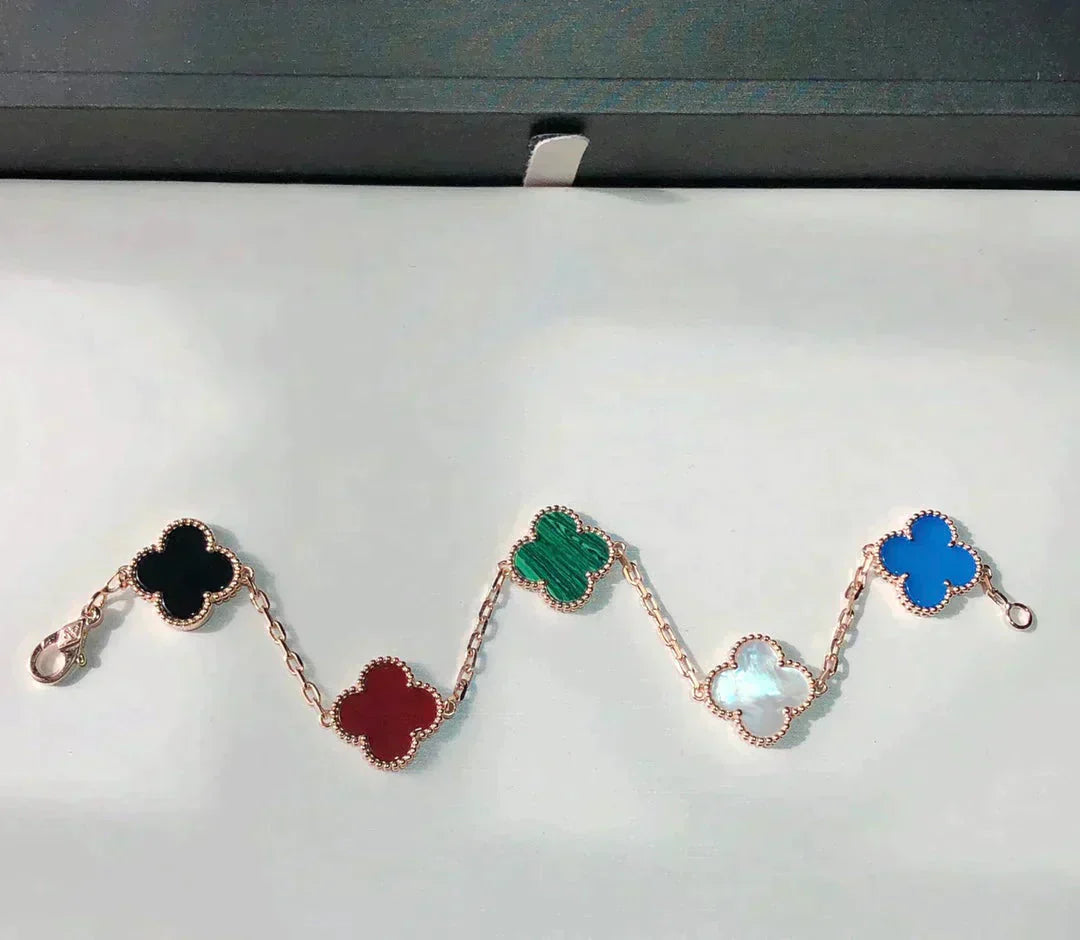 [ELAN LUXE]CLOVER 5 MOTIFS MULTICOLOR BRACELET