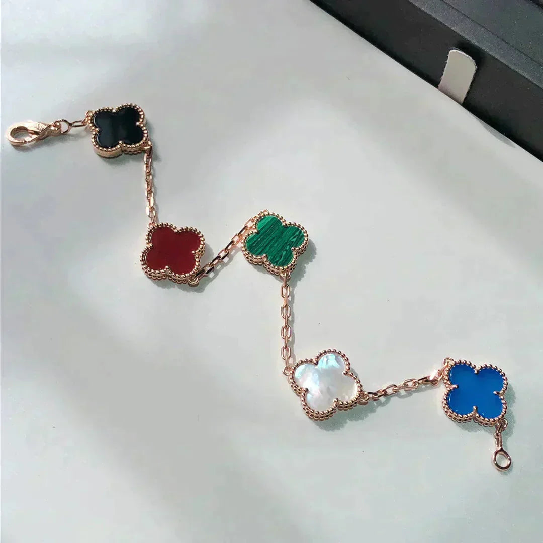 [ELAN LUXE]CLOVER 5 MOTIFS MULTICOLOR BRACELET