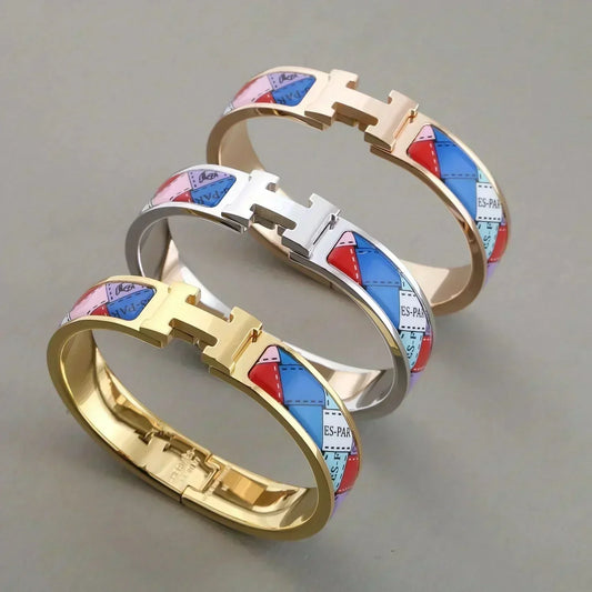 [ELAN LUXE]H BRACELET DOTTED BORDER 12MM