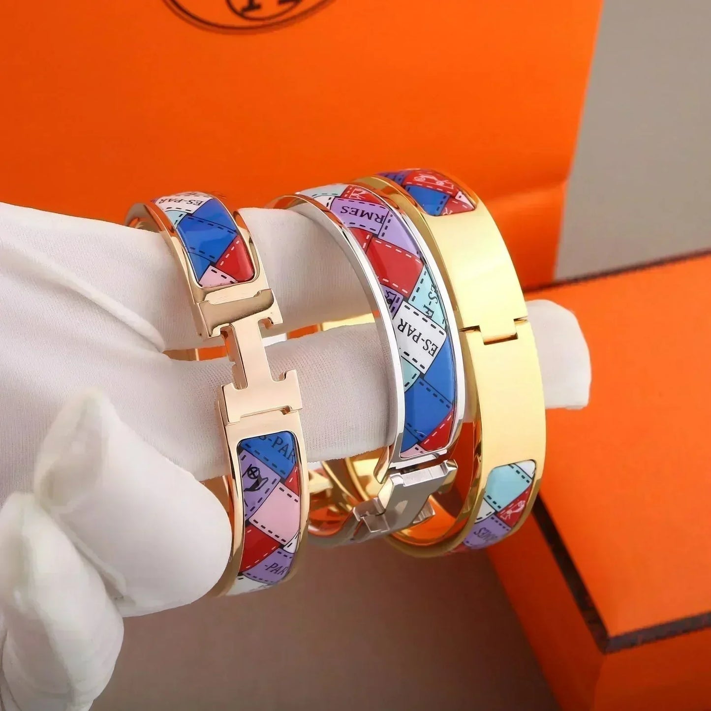 [ELAN LUXE]H BRACELET DOTTED BORDER 12MM