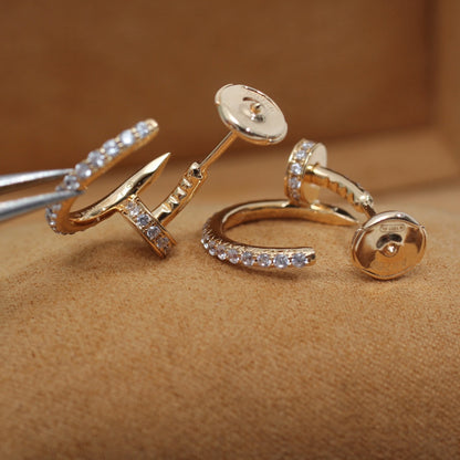 [ELAN LUXE]JUSTE EARRINGS 12.75MM PINK GOLD DIAMOND