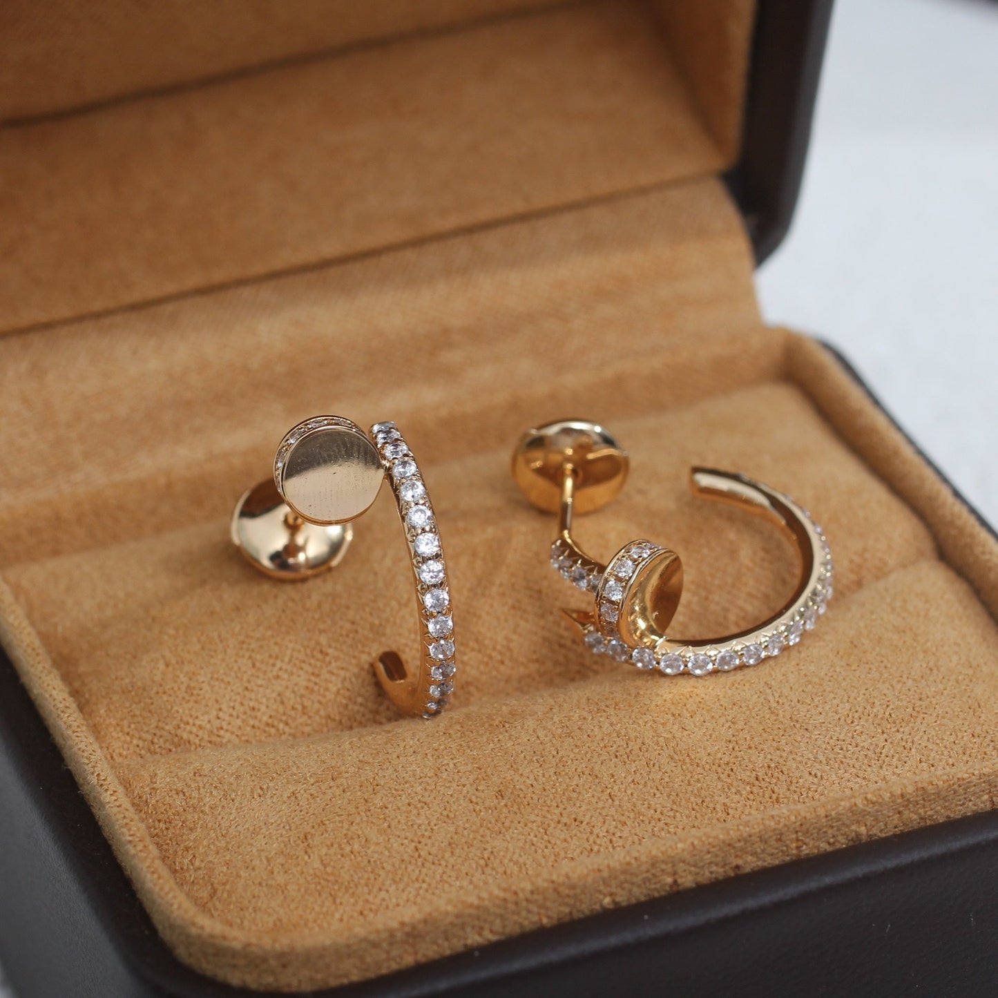 [ELAN LUXE]JUSTE EARRINGS 12.75MM PINK GOLD DIAMOND
