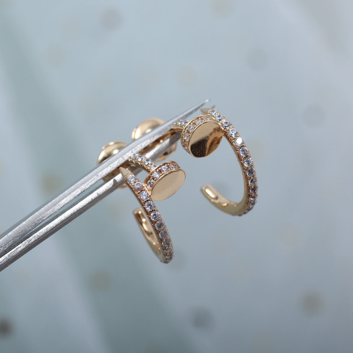 [ELAN LUXE]JUSTE EARRINGS 12.75MM PINK GOLD DIAMOND