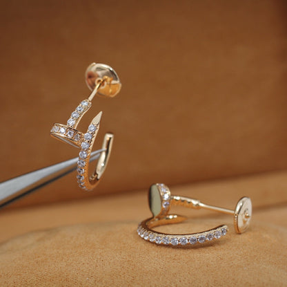 [ELAN LUXE]JUSTE EARRINGS 12.75MM PINK GOLD DIAMOND