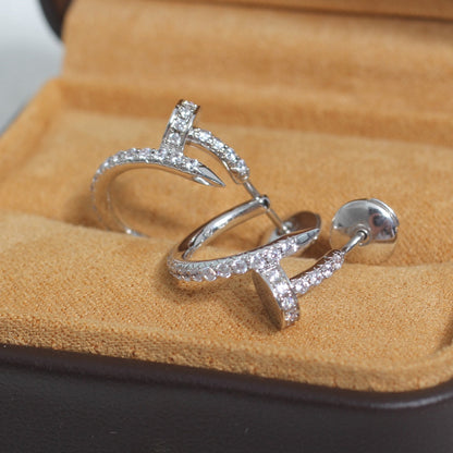[ELAN LUXE]JUSTE EARRINGS 12.75MM SILVER DIAMOND