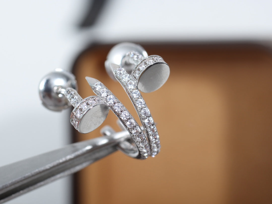 [ELAN LUXE]JUSTE EARRINGS 12.75MM SILVER DIAMOND