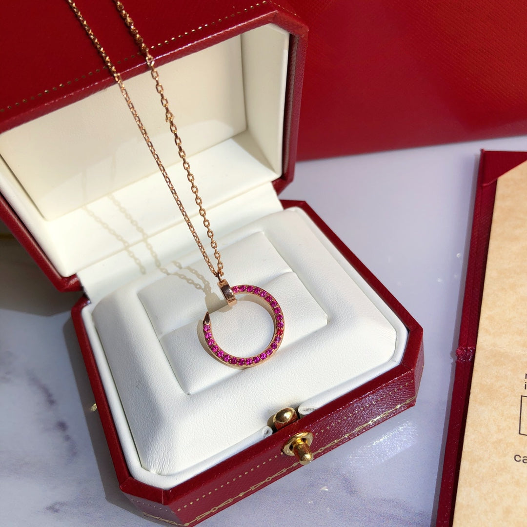 [ELAN LUXE]JUSTE NECKLACE RED FULL DIAMONDS