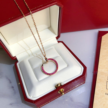 [ELAN LUXE]JUSTE NECKLACE RED FULL DIAMONDS