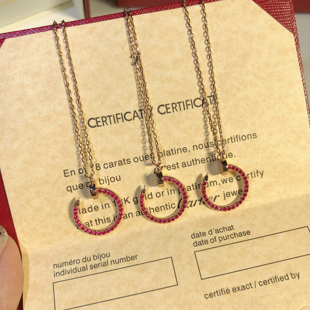 [ELAN LUXE]JUSTE NECKLACE RED FULL DIAMONDS