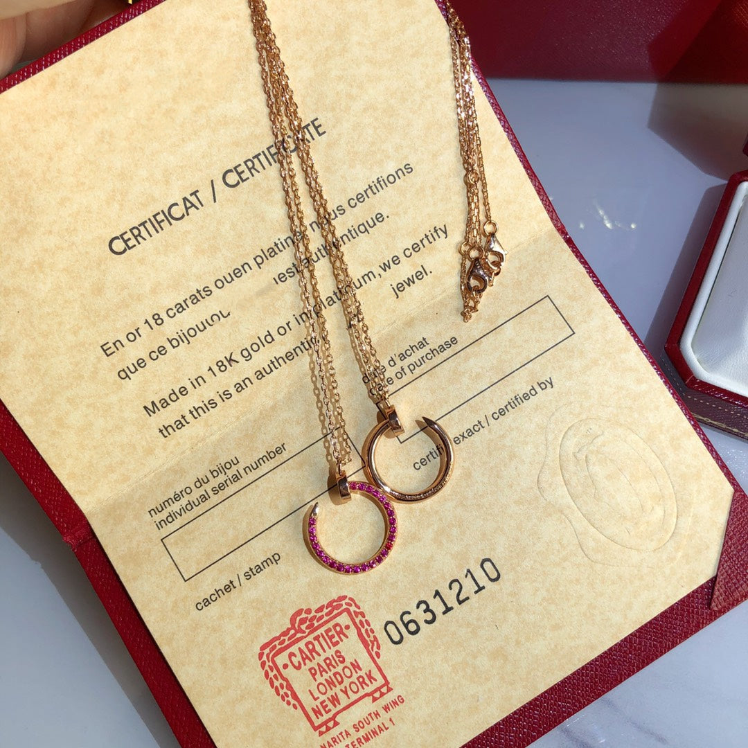 [ELAN LUXE]JUSTE NECKLACE GOLD RED DIAMONDS
