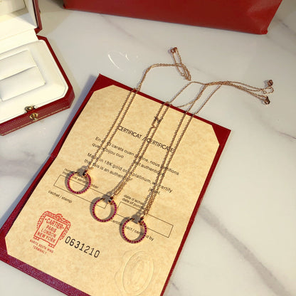 [ELAN LUXE]JUSTE NECKLACE RED FULL DIAMONDS