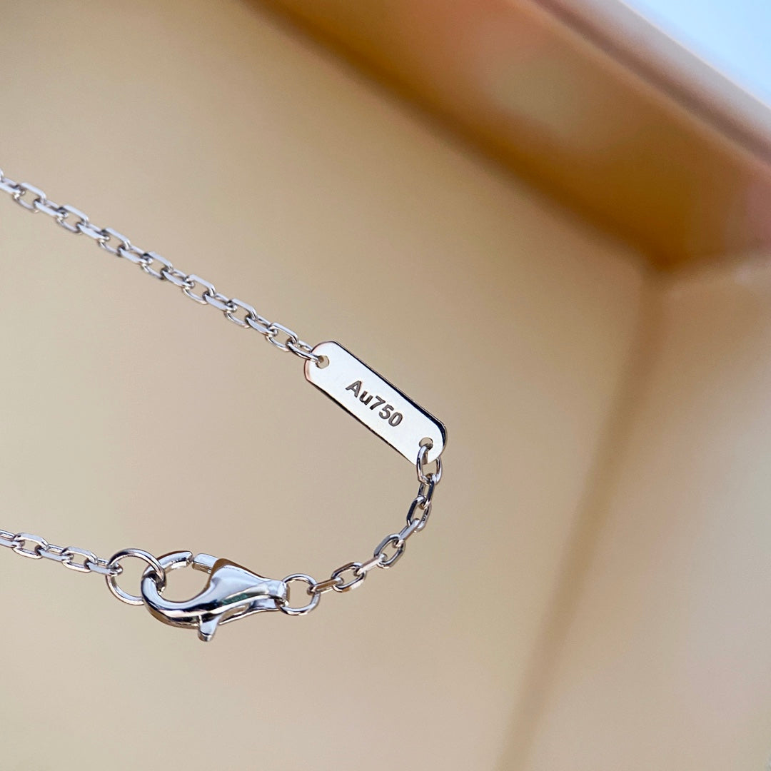 [ELAN LUXE]CLOVER DIAMOND NECKLACE SILVER