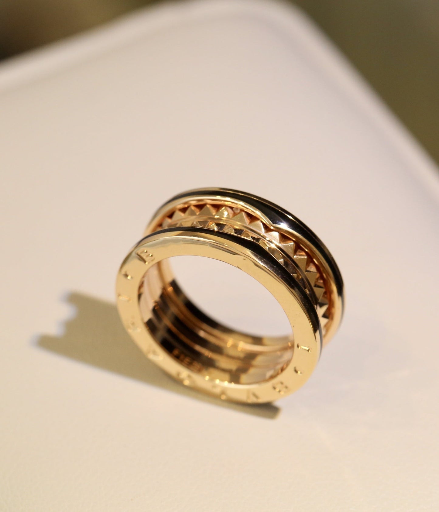 [ELAN LUXE]ZERO 1 PINK GOLD BLACK CERAMIC RING