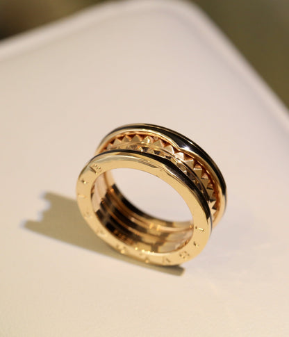 [ELAN LUXE]ZERO 1 PINK GOLD BLACK CERAMIC RING
