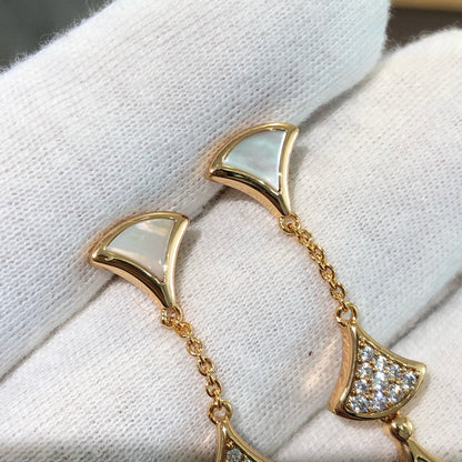 [ELAN LUXE]DREAM EARRINGS 3 MOTIFS DIAMOND MOP PINK GOLD