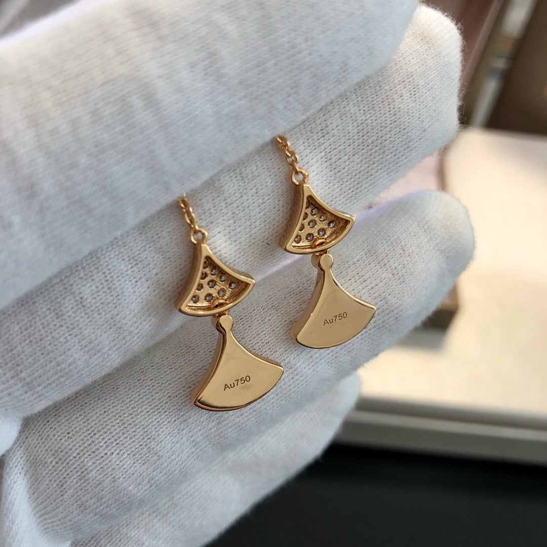 [ELAN LUXE]DREAM EARRINGS 3 MOTIFS DIAMOND MOP PINK GOLD