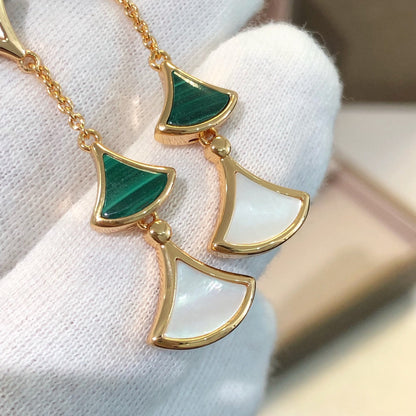 [ELAN LUXE]DREAM EARRINGS 3 MOTIFS MALACHITE MOP PINK GOLD