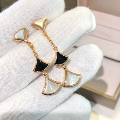 [ELAN LUXE]DREAM EARRINGS 3 MOTIFS ONYX MOP PINK GOLD