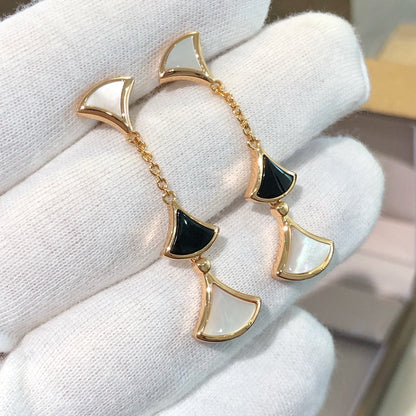 [ELAN LUXE]DREAM EARRINGS 3 MOTIFS ONYX MOP PINK GOLD