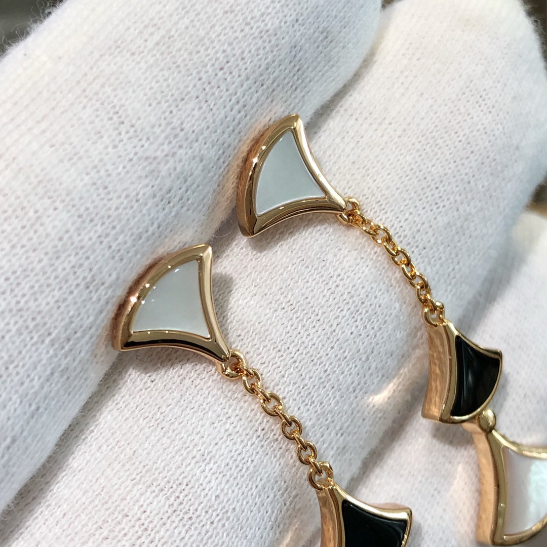 [ELAN LUXE]DREAM EARRINGS 3 MOTIFS ONYX MOP PINK GOLD