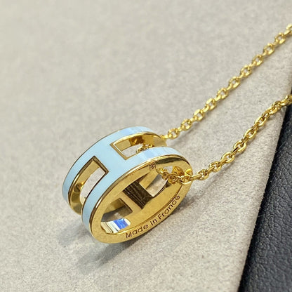 [ELAN LUXE]POP H LIGHT BLUE NECKLACE