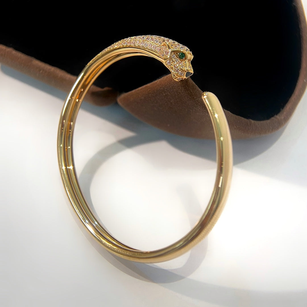 [ELAN LUXE]PANTHERE GOLD DIAMOND OPEN BRACELET
